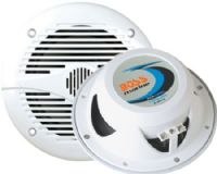Boss Audio MR50W Two-Way 150 Watts 5-1/4" Coaxial Marine Speaker, White, 150 Watts Total Power, One Tweeter, Frequency Response 120 to 18 Hz, SPL (1 Watt / 1 Meter) 90 dB, Aluminum Voice Coil Material, Poly Injection Cone Material, One Magnet, Plastic Basket Structure, Dimensions 3.25" x 6.25" x 6.25", UPC 791489102186 (MR-50W MR 50W MR50) 