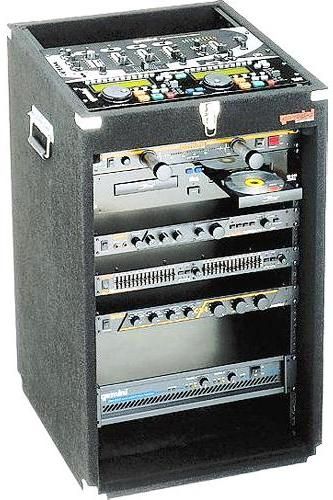 Gemini MRC 16 Professional DJ Case, 10 upper rack spaces, 16 lower rack spaces, Black carpeting (MRC16 MRC-16 MR-C16)