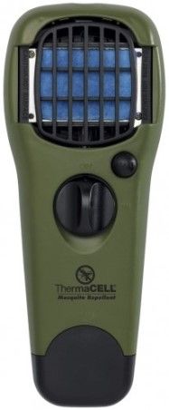 Schawbel MR-GJ ThermaCELL Mosquito Repellent Appliance, Olive; Good for camping, hunting, fishing, and outdoors around the house; Effectively repels mosquitoes, black flies, and other biting insects; Virtually odor free; Creates a 15 x 15-foot zone of bug-free comfort; Has no open flames; UPC 181752000712 (MRGJ MR GJ)