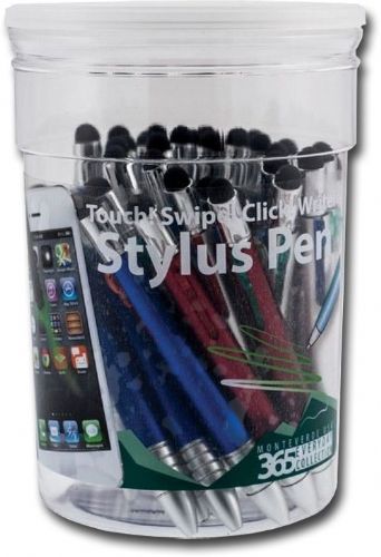 Monteverde MV45010D One Touch, 4-Color Ballpoint/Stylus Pens 50 Pieces Tub; An ultimate multi-function pen with 4 ballpoint ink colors and a stylus at the top; Simply slide down the ink color button to begin writing in that color; 50-piece display tub; Assorted barrel colors; UPC 080333450109 (MONTEVERDEMV45010D MONTEVERDE MV45010D MV45010 D MV 45010D MONTEVERDE-MV45010D MV45010-D MV-45010D)