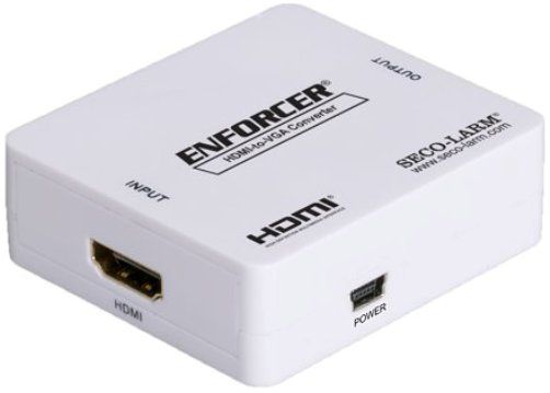 Seco-Larm MVA-HV01Q ENFORCER HDMI to VGA & Stereo Converter, Converts HDMI to VGA+Audio, Supports input resolutions up to 1920x1080, Supports up to 1920x1080 on VGA output, Video Input Signal 0.5~1.0 Vp-p, DDC Input Signal 5Vp-p, Vertical Frequency 50/60Hz, Video Amplifier Bandwidth 1.65Gpbs/165MHz, Stereo audio output (MVAHV01Q MVA HV01Q) 