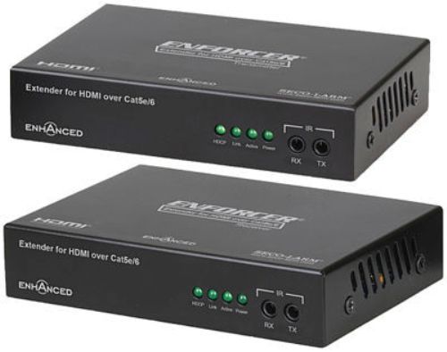 Seco-Larm MVE-AT11-01NQ ENFORCER Enhanced HDMI Over CAT5e/6; Extend HDMI signals up to 230ft (70m) at 1080p over a single Cat5e/6 cable; Plug and play operation; Active operation ensures that the signal strength will remain strong over the length of the cable; Integrated circuits in the transmitter and receiver clean, buffer, and amplify the HDMI signal (MVEAT1101NQ MVEAT11-01NQ MVE-AT1101NQ) 