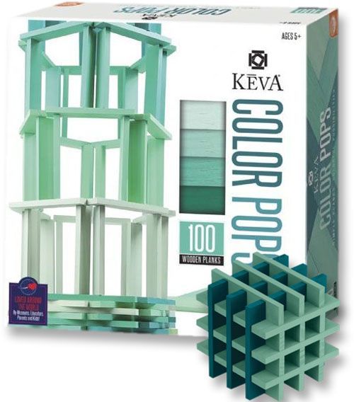 Mindware MW68542 KEVA, Color Pops: Teal; Construct colorful and creative works of art with KEVA Color Pops; Building with these precision-cut, quality-stained planks is an ideal way to experiment with balance and proportion, gain an interest in architecture and learn about color theory; No glue; No connectors; UPC 889070593588 (MINDWAREMW68542 MINDWARE MW68542)