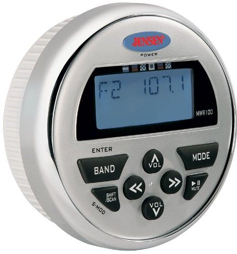 Jensen MWR100 Waterproof Wired Remote Control with Display, Compatible with all JENSEN Marine SIRIUS Satellite Radio Ready Stereos, Waterproof (IPX6 rated), Positive LCD display with backlit controls, Mounting Hole 2-7/8