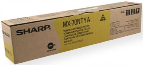 Sharp MX-70NTYA Yellow Laser Cartridge, New Genuine Original OEM Sharp Brand For use with MX-5500N, MX-6200N & MX-7000N Copiers, 31,000 Yield (MX70NTYA MX 70NTYA MX70-NTYA MX-70NT MX-70)