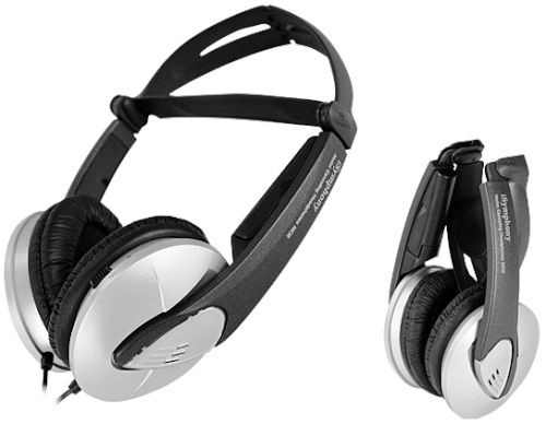 iSymphony NC2 Noise Canceling Stereo Headphones, Ambient sound is synthesized with an anti-sound signal produced by the noise canceling circuit, and reduced, Plug adapter is included to connect directly to stereo or to the dual jack of in- ight music services (NC-2 NC 2)