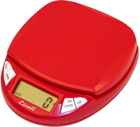 Escali N115CR Pico Digital Scale, 11 Lb / 5000 gr & Increments - 0.1 oz / 1 gr Capacity, Oz, Pounds, Pounds+Oz and Grams Displays, Small, fits in the palm of your hand. Easy to take with you, or store in small drawer, Automatic shut-off to save battery life, Counting feature - great for counting beads, Tare feature - Add and Weigh, UPC 857817000583, Cherry Red Finish (N115CR N-115CR N 115CR N115-CR N115 CR)