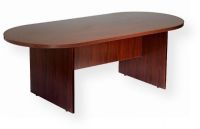 Boss Office Products N135-M 71W X 35D Race Track Conference Table, Mahogany, Six foot racetrack style Mahogany laminate conference table, Affords six people adequate workspace for meetings and other gatherings, Dimension 71 W x 35 D x 29.5 H in, Frame Color Mahogany, Wt. Capacity (lbs) 250, Item Weight 138 lbs, UPC 751118213515 (N135M N135-M N135M) 