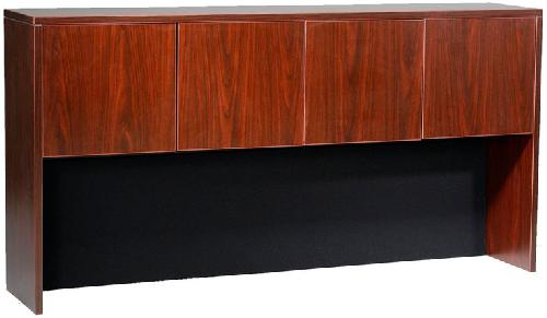 Boss Office Products N144-M Hutch With Doors, Mahogany 7156, Four door 71