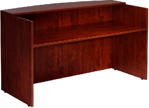 Boss Office Products N169-M Reception Desk, 71W X 30/36D X 42H, Mahogany, The reception desk shell can be used alone or in conjunction with other reception items, This Mahogany unit make a good first impression every time, Dimension 71 W x 30 D x 42 H in, Frame Color Mahogany, Wt. Capacity (lbs) 250, Item Weight 201 lbs, UPC 751118216912 (N169M N169-M N-169M)