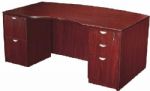 Boss Office Products N689-M Light Bow Front Desk Shell, Light bow front desk shell, Mahogany finished laminate with tri curved edge banding, Dimension 71 W x 36-42 D x 29.5 H in, Frame Color Mahogany, Wt. Capacity (lbs) 250, Item Weight 176 lbs, UPC 751118268911 (N689M N689-M N689M) 