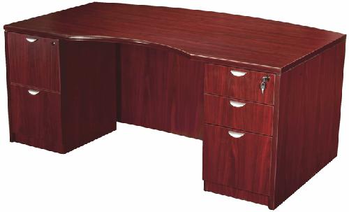 Boss Office Products N689-M Light Bow Front Desk Shell, Light bow front desk shell, Mahogany finished laminate with tri curved edge banding, Dimension 71 W x 36-42 D x 29.5 H in, Frame Color Mahogany, Wt. Capacity (lbs) 250, Item Weight 176 lbs, UPC 751118268911 (N689M N689-M N689M)