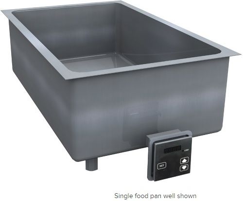Delfield N8745-DESP ESP Series One Pan Drop-In Hot Food Well, 7.2 - 8.1 Amps, 60 Hertz, 1 Phase, 208-230 Voltage, 1,500 Watts, 3 Full Size Food Pans Capacity, Digital Control Type, Drain, Drop In Installation Type, Stainless Steel / Galvanized Steel Material, Electric Power Type, Full Size Size, 44.63