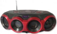 Naxa Electronics NPB-266RED MP3/CD Boombox with Bluetooth, Red Color; Plays CD, CD-R/RW, and MP3 discs; Built-in MP3 playback from USB memory sticks; 3.5mm AUX input connector for music players without Bluetooth; AM/FM radio with digital preset tuning; Weight 3.5 lbs; UPC 840005009642 (NAXAELECTRONICS-NPB-266RED NAXAELECTRONICS NPB266RED NAXAELECTRONICS-NPB266RED NAXAELECTRONICSNPB266RED NPB266RED) 