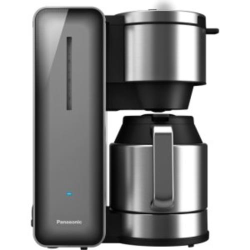 Panasonic NC-ZF1H Coffee Maker with High Quality Stainless Steel & Glass Finish, Smoke, Smoke Color, Stainless & Transparent Glass Main Unit Material, 8 Cup Capacity, Electric Button Operation Method, Transparent illumination (Blue) Electricity display, Stainless Keep Warm Carafe, non-detachable Water Tank, Filter (paperless), Drip Stopper, (Unit) Water Level gauge, Aroma Selector, Auto Shut Off, 10 1/2 Width, 13 5/8 Height, UPC 885170105263 (NCZF1H NC-ZF1H)