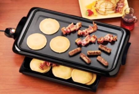 Nostalgia Electrics NGD200 Nonstick Griddle with Warming Drawer, Cook, warm and serve foods with this sleek, stylish griddle, For large groups, keep food hot and ready to eat inside the warming drawer that slides out easily from beneath the unit, 120V Voltage, Dimension 22.75 x 11.75 x 2.875, Weight 5 lbs., UPC 082677204004 (NGD-200 NGD 200)