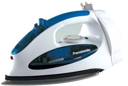 Panasonic NIA56NR Vertical and Adjustable Steam Iron, 3-Way Auto Shut-Off, Adjustable Steam, Pushbutton Steam/Dry Selector, Non-Stick Coating, Spray Mist, Automatic Retractable Cord Reel, Jet-of-Steam/Self-Cleaning, 120V, 1200W Rated Power, 176F - 392F Temperature Range (NIA-56NR NIA 56NR)