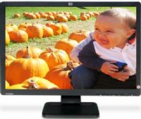 HP Hewlett Packard NK571A8#ABA model LE2201W LCD display, 22" Viewable Size, 0.282 mm Dot Pitch / Pixel Pitch, 1680 x 1050 / 60 Hz Max Resolution, 16:10 Image Aspect Ratio, 76 Hz V x 83 kHz H Max Sync Rate, 165 MHz Video Bandwidth, 5 ms Response Time, Tilt Display Positions Adjustments, 30000 hour(s) Backlight Life, 30 Tilt Angle, VGA Signal Input, Black Color (NK571A8-ABA NK571A8 ABA NK571A8ABA LE2201W LE-2201W LE 2201W) 