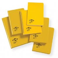 Alvin NP430X Field Book; Size 6" x 9"; Field book covers are extra stiff, and a high visibility yellow color, completely protected by a waterproof barrier with blind embossing; Pages are white ledger paper specially formulated for maximum archival service, ease of erasure, and protected by a water resistant surface sizing; 80 sheets (160 pages) plus 15 pages of curve tables and practical information; UPC 088354805571 (NP430X NP-430X BOOK-NP430X FIELD-NP430X ALVINNP43 ALVIN-NP430) 