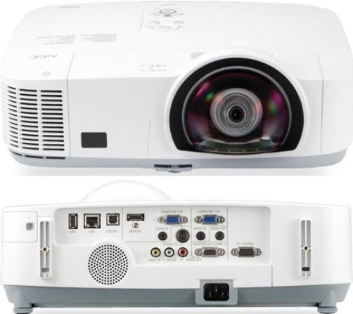 NEC NP-M300XS Short Throw LCD Projector, 3000 ANSI Lumens, Native Resolution XGA 1024 x 768, Maximum Resolution UXGA 1600 x 1200, Contrast Ratio (up to) 2000:1, Screen Size (diagonal) 60 to 110 in./1.52 to 2.79m, Throw Ratio 0.48 to 1, Projection Distance 1.9 to 3.6 ft./0.57 to 11m, Projector Angle 37.3 tele/38.6 wide, 8.8 lbs (NPM300XS NP M300XS NPM-300XS NPM300-XS)