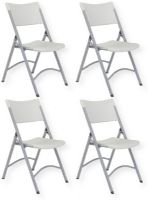 National Public Seating 602 Heavy Duty Plastic Folding Chair (Pack of 4), Speckled Grey; UV Protected; 19-Gauge Steel with Metal Underbracing on Seat; Powder-coated Frame; 2 Cross Braces for Strength; Contoured Seat and Back; Lightweight; Back Leg Stability Plugs; Supports up to 500 lbs of Static Load; Overall Dimensions (HxWxD): 32" x 18.75" x 21.5" (Each); Weight: 11 lbs (Each) (NATIONALPUBLICSEATING602 NATIONAL-PUBLIC-SEATING-602 602 NPS602 NPS-602) 