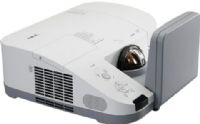 NEC NP-U300X Ready DLP Projector, 3000 ANSI lumens Image Brightness, 1800:1 Image Contrast Ratio, 63 in - 85 in Image Size, 5 in - 1 ft Projection Distance, 0.375:1 Throw Ratio, 1024 x 768 XGA native / 1600 x 1200  XGA resized Resolution, 4:3 Native Aspect Ratio, 85 V Hz x 91.1 H kHz Max Sync Rate, 280 Watt Lamp Type, 2500 hours Typical mode / 3500 hours economic mode Lamp Life Cycle, Keystone correction Controls / Adjustments, Manual Zoom Type (NPU300X NP-U300X NP U300X) 