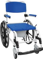 Drive Medical NRS185006 Aluminum Shower Mobile Commode Transport Chair, 17" Seat Depth, 18" Seat Width, 18" Width Between Arms, 24.5" Outside Legs Width, 19" Back of Chair Height, 19.5"-21.5" Seat to Floor Height, 275 lbs Product Weight Capacity, Height adjustable, Padded seat back and arms, Comes with swing-away footrests, Floor to seat height can be adjusted 2" without tools,UPC 822383287133 (NRS185006 NRS-185006 NRS 185006 DRIVEMEDICALNRS185006) 
