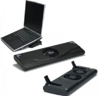 Aidata NS009 LAPCooler Laptop Cooling Stand, Black, Portable and lightweight design for easy transport and storage, Non-skid rubber pads keep laptop from slipping, Built-in cooling fan, powered by laptop's USB port, offering laptop heat dissipation, Cable management on back of stand, to store cable and USB plug neatly, EAN 4711234109648 (NS-009 NS 009) 