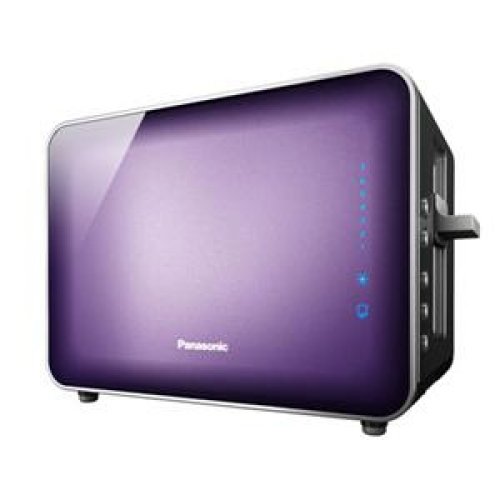 Panasonic NT-ZP1V Stainless Steel and Glass Toaster, Violet, Violet Color, Stainless & Transparent Glass Main Unit, 2 Slices, Electric Button Operation, Transparent illumination (Blue) Electricity display, Browning Control - 7 Adjustable, (Buit In) Warming rack, Automatic Shut off, Bread Centering, (Bottom) Integrated cord storage, 11 5/8 x 7.5/8 x 6 1/4 Dimensions, UPC 885170105331 (NTZP1V NT-ZP1V)