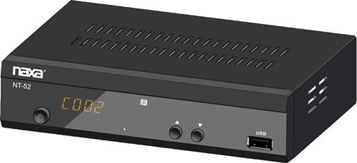 Naxa NT-52 Digital Television Converter Box; Receive over-the-air TV broadcasts when connected to an antenna source; Watch TV when and how you like with time-shift recording; Enjoy digital media from USB memory drives; Analog pass-through connection supports legacy TV broadcasts; Component, composite, and RF antenna connections; UPC 840005007075 (NT52 NT 52)
