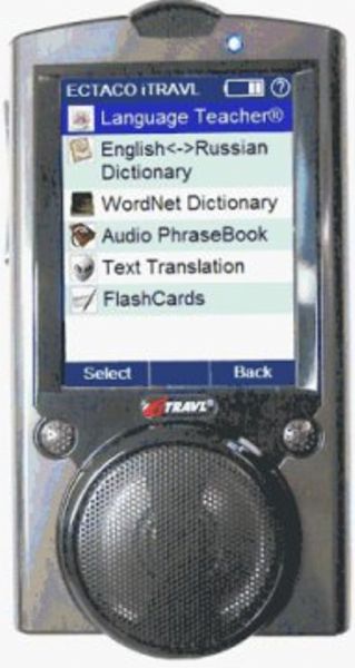 Ectaco NTL-2G model iTravl English  Greek Talking 2-way Language Communicator and Electronic Dictionary, 492000 Over Words Size, Greek, English Voice Output and Speech recognition, 320x240 pixels Resolutions, Color Touchscreen, TFT LCD Display Features, USB PC connection, Advanced search, UPC 789981057141 (NTL-2G NTL 2G NTL2G iTravl)
