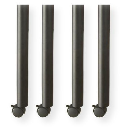 Boss Office Products NTT4XLBS Black Metal Post Leg W/ Casters (4Legs In A Set); Black powder coated steel legs with casters, sold in sets of 4; Legs can be configured to double as ganging brackets; Steel threaded inserts allow fast, solid assembly; Wt. Capacity (lbs) 250; Item Weight 17 lbs; UPC 751118310511 (NTT4XLBS NTT4XLBS NTT4XLBS)