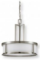 Satco NUVO 60-2857 Four-Light, Hanging Pendant Light Fixture in Brushed Nickel Finish, Satin White Glass Shades, Odeon Collection; 120 Volts, 100 Watts; Incandescent lamp type; Type A19 Bulb; Bulb not included; UL Listed; Dry Location Safety Rating; Dimensions Height 17 Inches X Width 17 Inches; Chain 48 Inches; Weight 9.00 Pounds; UPC 045923628573 (SATCO NUVO602857 SATCO NUVO60-2857 SATCONUVO 60-2857 SATCONUVO60-2857 SATCO NUVO 602857 SATCO NUVO 60 2857) 