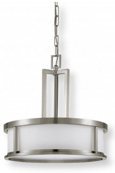 Satco NUVO 60-2857 Four-Light, Hanging Pendant Light Fixture in Brushed Nickel Finish, Satin White Glass Shades, Odeon Collection; 120 Volts, 100 Watts; Incandescent lamp type; Type A19 Bulb; Bulb not included; UL Listed; Dry Location Safety Rating; Dimensions Height 17 Inches X Width 17 Inches; Chain 48 Inches; Weight 9.00 Pounds; UPC 045923628573 (SATCO NUVO602857 SATCO NUVO60-2857 SATCONUVO 60-2857 SATCONUVO60-2857 SATCO NUVO 602857 SATCO NUVO 60 2857)