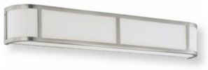 Satco NUVO 60-2875 Four-Light, Wall Sconce in Brushed Nickel Finish , Satin White Glass Shades, Odeon Collection; 120 Volts, 100 Watts; Incandescent lamp type; Type A19 Bulb; Bulb not included; UL Listed; Damp Location Safety Rating; Dimensions Height 5 Inches X Width 32 Inches X Depth 4.25 Inches; Weight 4.00 Pounds; UPC 045923628757 (SATCO NUVO602875 SATCO NUVO60-2875 SATCONUVO 60-2875 SATCONUVO60-2875 SATCO NUVO 602875 SATCO NUVO 60 2875) 