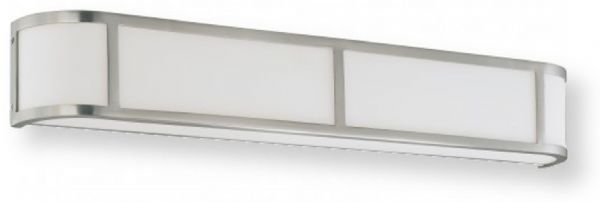 Satco NUVO 60-2875 Four-Light, Wall Sconce in Brushed Nickel Finish , Satin White Glass Shades, Odeon Collection; 120 Volts, 100 Watts; Incandescent lamp type; Type A19 Bulb; Bulb not included; UL Listed; Damp Location Safety Rating; Dimensions Height 5 Inches X Width 32 Inches X Depth 4.25 Inches; Weight 4.00 Pounds; UPC 045923628757 (SATCO NUVO602875 SATCO NUVO60-2875 SATCONUVO 60-2875 SATCONUVO60-2875 SATCO NUVO 602875 SATCO NUVO 60 2875)