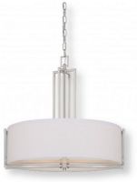 Satco NUVO 60-4756 Four-Light Drum Pendant Lighting Fixture in Brushed Nickel with Slate Gray Fabric Shades and Frosted Diffuser, Gemini Collection; 120 Volts, 60 Watts; Incandescent lamp type; Type A19 Bulb; Bulb not included; UL Listed; Dry Location Safety Rating; Dimensions Height 22.875 Inches X Width 23.5 Inches; Chain 48 Inches; Weight 6.00 Pounds; UPC 045923647567 (SATCO NUVO604756 SATCO NUVO60-4756 SATCONUVO 60-4756 SATCONUVO60-4756 SATCO NUVO 604756 SATCO NUVO 60 4756) 
