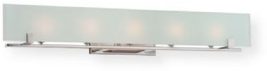 Satco NUVO 60-5178 Five-Light Halogen Vanity Light Fixture in Polished Nickel with Frosted Glass Shade, Lynne Collection; 120 Volts, 60 Watts; Halogen lamp type; Type G9 Bulb; Bulb included; UL Listed; Damp Location Safety Rating; Dimensions Height 5.75 Inches X Width 36 Inches X Depth 5 Inches; Weight 4.00 Pounds; UPC 045923651786 (SATCO NUVO605178 SATCO NUVO60-5178 SATCONUVO 60-5178 SATCONUVO60-5178 SATCO NUVO 605178 SATCO NUVO 60 5178) 