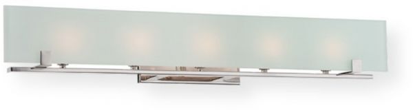 Satco NUVO 60-5178 Five-Light Halogen Vanity Light Fixture in Polished Nickel with Frosted Glass Shade, Lynne Collection; 120 Volts, 60 Watts; Halogen lamp type; Type G9 Bulb; Bulb included; UL Listed; Damp Location Safety Rating; Dimensions Height 5.75 Inches X Width 36 Inches X Depth 5 Inches; Weight 4.00 Pounds; UPC 045923651786 (SATCO NUVO605178 SATCO NUVO60-5178 SATCONUVO 60-5178 SATCONUVO60-5178 SATCO NUVO 605178 SATCO NUVO 60 5178)