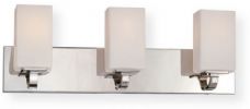 Satco NUVO 60-5183 Three-Light Vanity Light Fixture in Polished Nickel with Etched Opal Glass Shade, Vista Collection; 120 Volts, 100 Watts; Incandescent lamp type; Type A19 Bulb; Bulb not included; UL Listed; Damp Location Safety Rating; Dimensions Height 8 Inches X Width 23.375 Inches X Depth 5.375 Inches; Weight 4.00 Pounds; UPC 045923651830 (SATCO NUVO605183 SATCO NUVO60-5183 SATCONUVO 60-5183 SATCONUVO60-5183 SATCO NUVO 605183 SATCO NUVO 60 5183) 