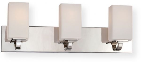 Satco NUVO 60-5183 Three-Light Vanity Light Fixture in Polished Nickel with Etched Opal Glass Shade, Vista Collection; 120 Volts, 100 Watts; Incandescent lamp type; Type A19 Bulb; Bulb not included; UL Listed; Damp Location Safety Rating; Dimensions Height 8 Inches X Width 23.375 Inches X Depth 5.375 Inches; Weight 4.00 Pounds; UPC 045923651830 (SATCO NUVO605183 SATCO NUVO60-5183 SATCONUVO 60-5183 SATCONUVO60-5183 SATCO NUVO 605183 SATCO NUVO 60 5183)