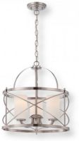 Satco NUVO 60-5333 Three-Light Pendant Light Fixture in Brushed Nickel with Etched Opal Glass Shades, Ginger Collection; 120 Volts, 100 Watts; Incandescent lamp type; Type A19 Bulb; Bulb not included; UL Listed; Dry Location Safety Rating; Dimensions Height 17 Inches X Width 16 Inches; Chain 48 Inches; Weight 7.00 Pounds; UPC 045923653339 (SATCO NUVO605333 SATCO NUVO60-5333 SATCONUVO 60-5333 SATCONUVO60-5333 SATCO NUVO 605333 SATCO NUVO 60 5333) 