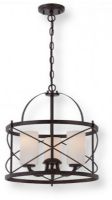 Satco NUVO 60-5337 Three-Light Pendant Light Fixture in Old Bronze with Etched Opal Glass Shades, Ginger Collection; 120 Volts, 100 Watts; Incandescent lamp type; Type A19 Bulb; Bulb not included; UL Listed; Dry Location Safety Rating; Dimensions Height 17 X Width 16 Inches; Chain 48 Inches; Weight 6.00 Pounds; UPC 045923653377 (SATCO NUVO605337 SATCO NUVO60-5337 SATCONUVO 60-5337 SATCONUVO60-5337 SATCO NUVO 605337 SATCO NUVO 60 5337) 