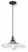 Satco NUVO 60-5507 One-Light Pendant Lighting Fixture in Rustic Bronze with Clear Glass Shade and Vintage Light Bulb, Vintage Collection; 120 Volts, 100 Watts; Incandescent lamp type; Type A19 Bulb; Bulb included; UL Listed; Dry Location Safety Rating; Dimensions Height 6.75 Inches X Width 14 Inches; Weight 3.00 Pounds; UPC 045923655074 (SATCO NUVO605507 SATCO NUVO60-5507 SATCONUVO 60-5507 SATCONUVO60-5507 SATCO NUVO 605507 SATCO NUVO 60 5507)		 