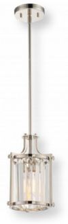 Satco NUVO 60-5764 One-Light Crystal Mini Pendant with 60 Watt Vintage Lamp Included in Polished Nickel, Krys Collection; 120 Volts, 60 Watts; 240 Lumen Output; Incandescent lamp type; ST19 Bulb; Bulb included; UL Listed; Dry Location Safety Rating; Dimensions Height 50.25 Inches X Width 7.875 Inches; Weight 4.00 Pounds; UPC 045923657641 (SATCO NUVO605764 SATCO NUVO60-5764 SATCONUVO 60-5764 SATCONUVO60-5764 SATCO NUVO 605764 SATCO NUVO 60 5764) 