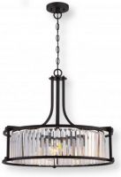 Satco NUVO 60-5771 Four-Light Crystal Pendant with 60 Watt Vintage Lamps Included in Aged Bronze, Krys Collection; 120 Volts, 60 Watts; Incandescent lamp type; ST19 Bulb; Bulb included; UL Listed; Dry Location Safety Rating; Dimensions Height 20.5 Inches X Width 24.875 Inches; 48 Inch Chain; Weight 7.00 Pounds; UPC 045923657719 (SATCO NUVO605771 SATCO NUVO60-5771 SATCONUVO 60-5771 SATCONUVO60-5771 SATCO NUVO 605771 SATCO NUVO 60 5771) 