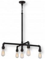 Satco NUVO 60-5795 Five-Light Hanging Fixture in Industrial Bronze, Iron Collection; 120 Volts, 60 Watts; Incandescent lamp type; ST19 Bulb; Bulb included; 1200 Lumen Output; UL Listed; Dry Location Safety Rating; Dimensions Height 27 Inches X Width 27 Inches; Weight 7.00 Pounds; UPC 045923657955 (SATCO NUVO605795 SATCO NUVO60-5795 SATCONUVO 60-5795 SATCONUVO60-5795 SATCO NUVO 605795 SATCO NUVO 60 5795) 