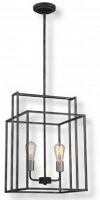 Satco NUVO 60-5857 Two-Light, Fourteen Inch Square Pendant in Iron Black with Brushed Nickel Accents, Lake Collection; 120 Volts, 60 Watts; Incandescent lamp type; ST19 Bulb; 480 Lumen Output; Bulb included; UL Listed; Dry Location Safety Rating; Dimensions Length 14 Inches X  Height 58.675 Inches X Width 14 Inches; Weight 7.00 Pounds; UPC 045923658570 (SATCO NUVO605857 SATCO NUVO60-5857 SATCONUVO 60-5857 SATCONUVO60-5857 SATCO NUVO 605857 SATCO NUVO 60 5857) 