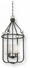 Satco NUVO 60-6127 Four-Light Cage Pendant in Iron Black with Brushed Nickel, Sherwood Collection; 120 Volts, 40 Watts; Incandescent lamp type; Type T9 Bulb; Bulb included; 640 Lumen output power; UL Listed; Dry Location Safety Rating; Dimensions Height 35.5 Inches X Width 17 Inches; 48 Inch Chain; Weight 6.00 Pounds; UPC 045923661273 (SATCO NUVO606127 SATCO NUVO60-6127 SATCONUVO 60-6127 SATCONUVO60-6127 SATCO NUVO 606127 SATCO NUVO 60 6127)	 