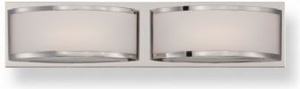 Satco NUVO 62-318 Two-Lights Wall Mounted LED Wall Sconce in Brushed Nickel Finish, 120 Volts, 4.8 Watts, Lamp type LED, UL Listed, Width 20.5 Inches, Height 4.125 Inches, Weigth 2 Pounds, UPC 045923323188 (SATCO NUVO 62-318 SATCO NUVO62-318 SATCONUVO 62-318 SATCONUVO62-318 SATCO NUVO 62318 SATCO NUVO 62 318) 